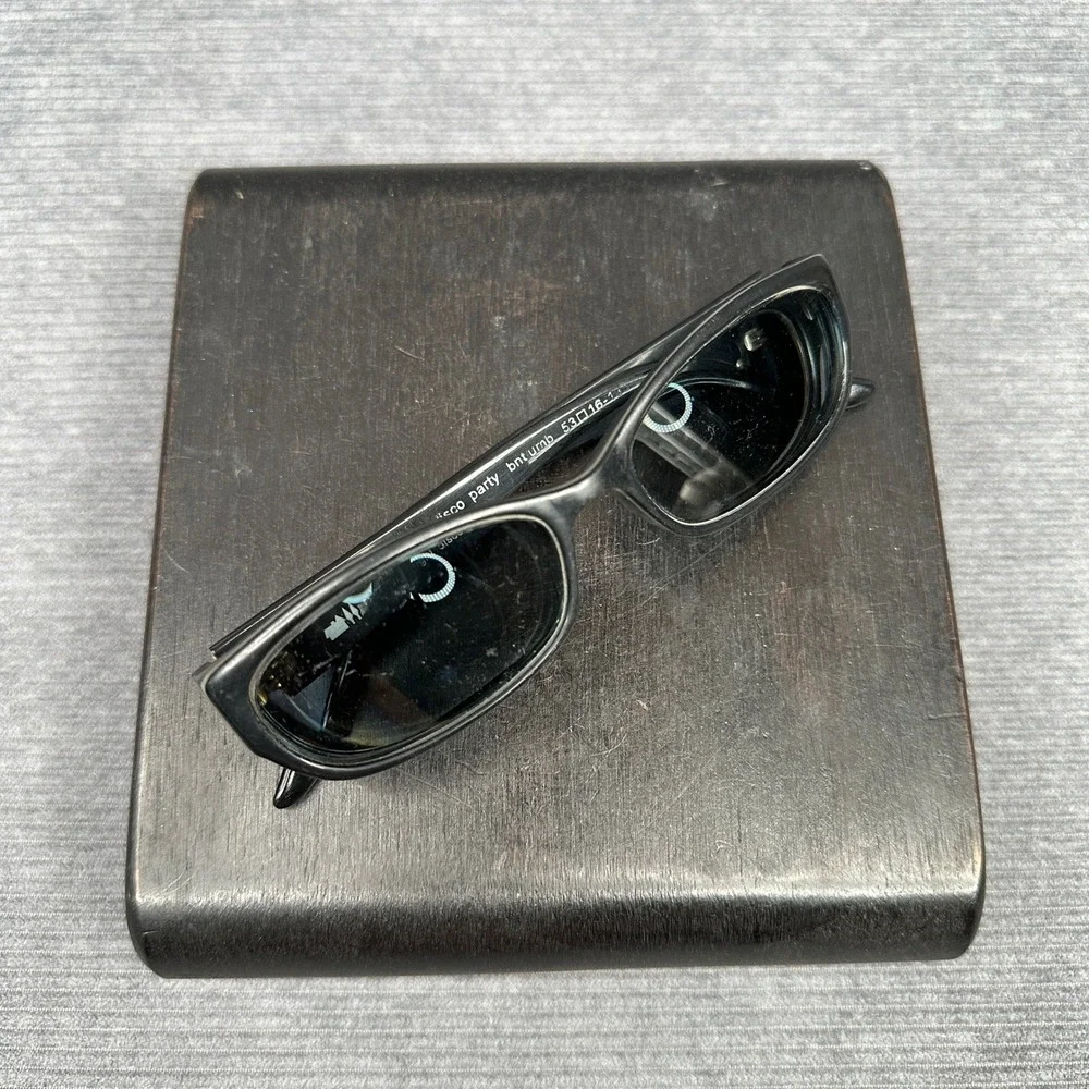 Paul Frank Night Disco Party Sunglasses Black Cream Rectangle Y2K BNT URNB 53-16